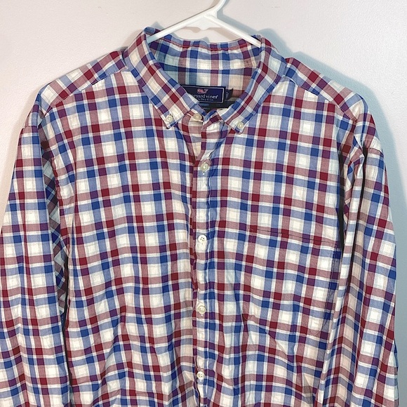 Vineyard Vines French Quarter Plaid Classic Fit Murray Long Sleeve Shirt size XL - Picture 4 of 10